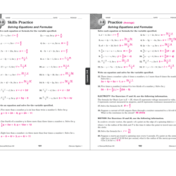 Glencoe algebra 1 chapter 9 answer key