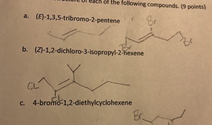 Z 1 3 5 tribromo 2 pentene