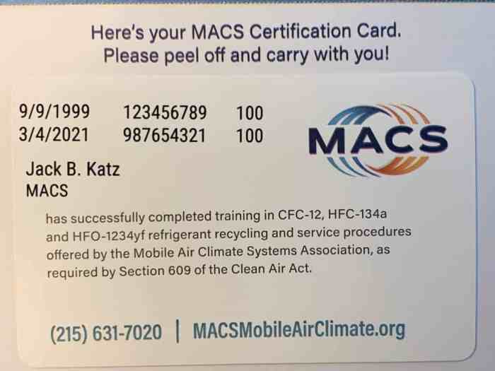 Macs 609 certification test answers