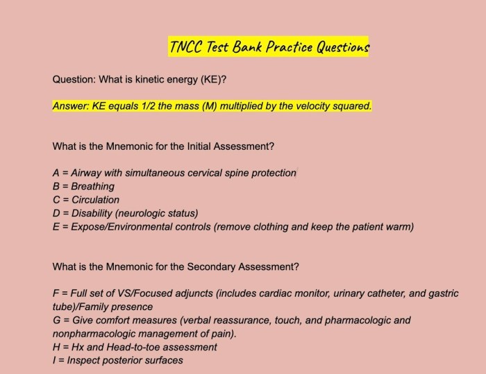 Tncc 8th edition test answers 2023