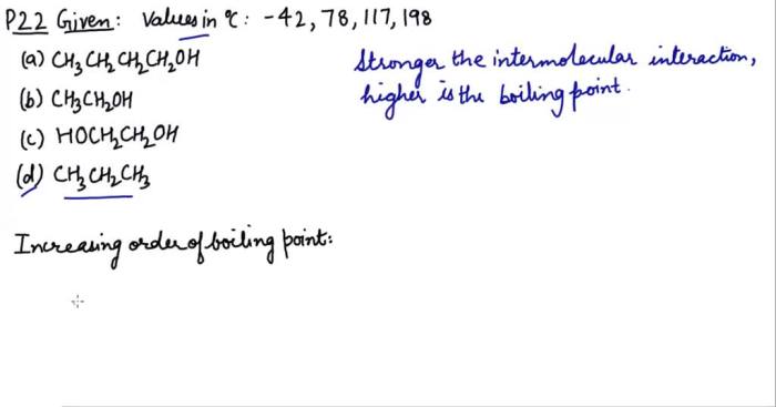 Increasing compounds order arrange boiling point below explain iii chegg solve please