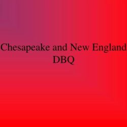 Although new england and the chesapeake region dbq